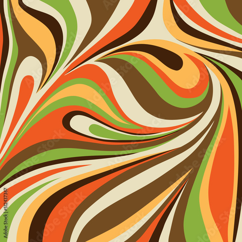 abstract swirl yellow orange green brown vector pattern