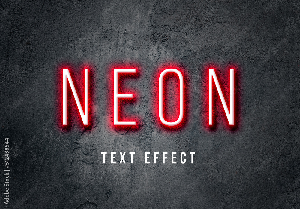 Neive Text Neon Text Effect Stock Template | Adobe Stock