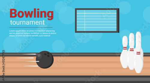 Valokuva Bowling tournament vector banner