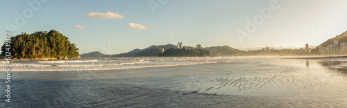 panoramic view of Jose Menino beach in Santos, on the coast of Sao Paulo, Brazil photo