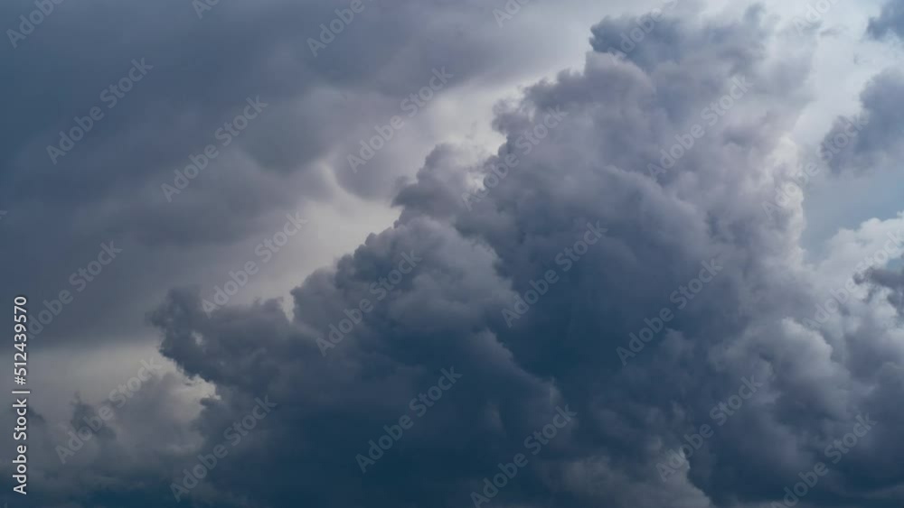 Storm Clouds Moving in Time Lapse with Cloudy Landscape with Summer Rain. Motion Clouds and Global Warming Concept. Nature Environment with Thunderstorm Weather. Dramatic Sky Storm Clouds Moving in Time Lapse with Cloudy Landscape with Summer Rain. Motion Clouds and Global Warming Concept. Nature Environment with Thunderstorm Weather. Dramatic Sky