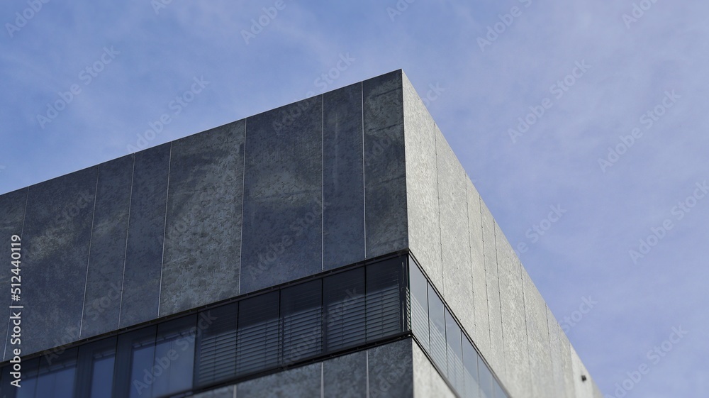 Materialistic and modern building with the sky in the background Materialistic and modern building with the sky in the background