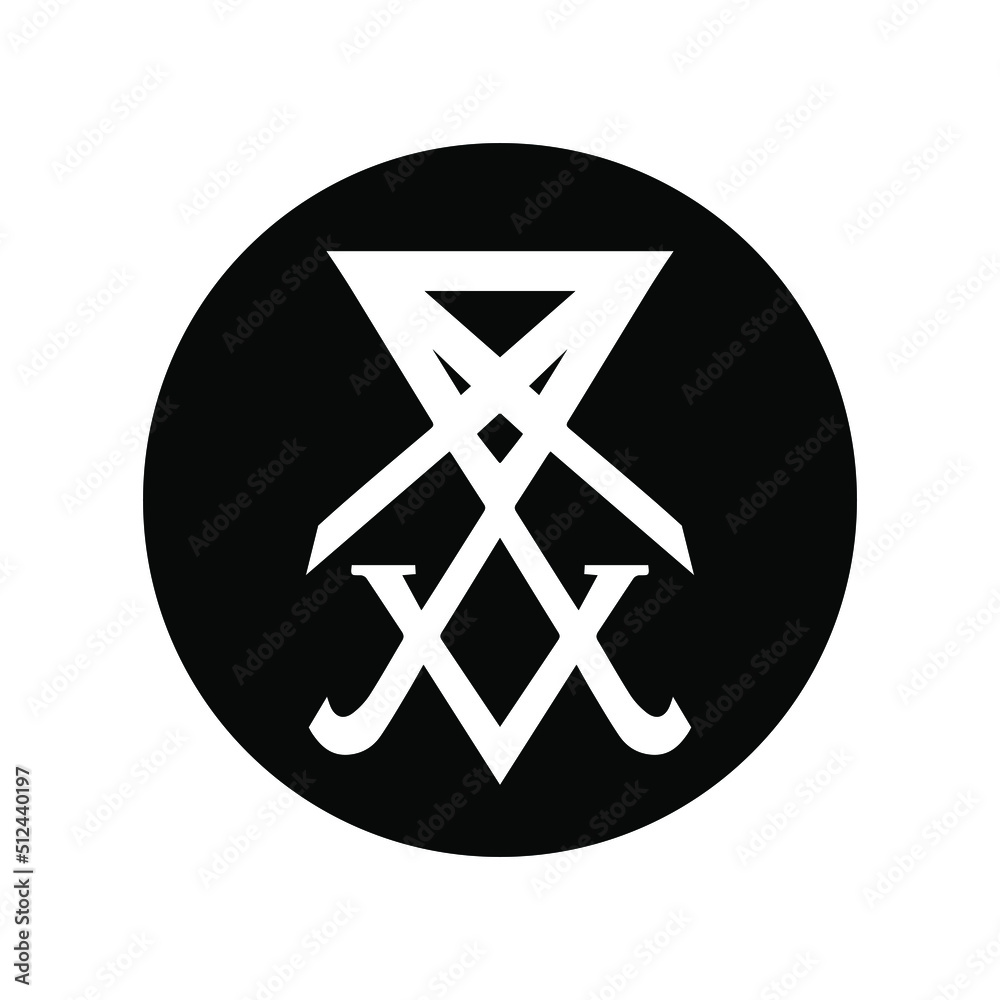 Sigil of Lucifer icon, sticker or t-shirt print design illustration in Gothic style isolated on white background. Vector EPS 10 Sigil of Lucifer icon, sticker or t-shirt print design illustration in Gothic style isolated on white background. Vector EPS 10