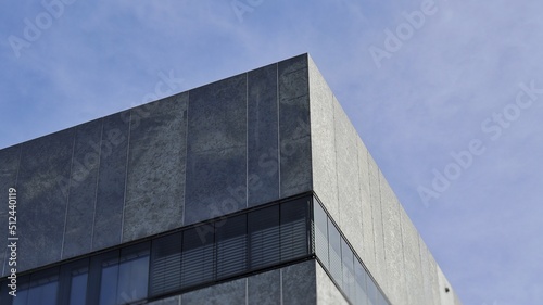 Materialistic and modern building with the sky in the background 