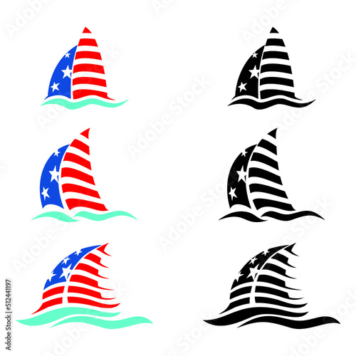 sailboat flag american © frog leap