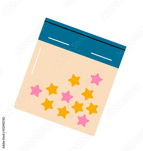 Stars nail stickers Manicure Beauty Tool. Vector illustration