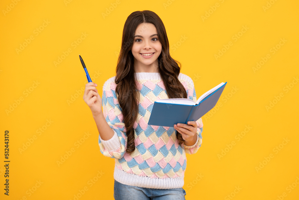 Teenager school girl with books isolated studio background. Teenager school girl with books isolated studio background.
