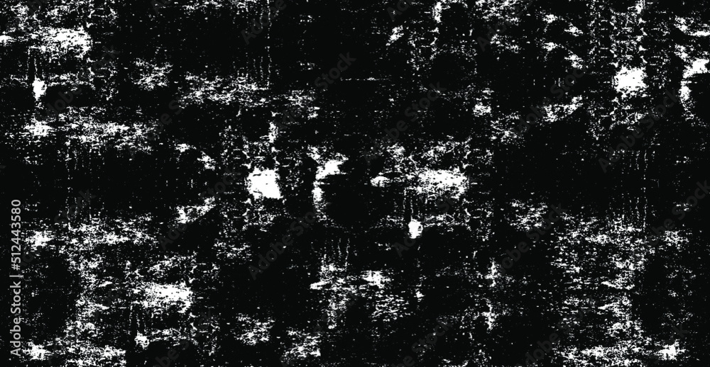 Fototapeta premium Monochrome texture composed of irregular graphic elements. Distressed uneven grunge background. Abstract vector illustration. Overlay for interesting effect and depth. Isolated on white background.