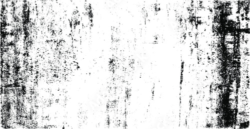 Monochrome texture composed of irregular graphic elements. Distressed uneven grunge background. Abstract vector illustration. Overlay for interesting effect and depth. Isolated on white background. © Nadejda