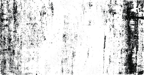 Monochrome texture composed of irregular graphic elements. Distressed uneven grunge background. Abstract vector illustration. Overlay for interesting effect and depth. Isolated on white background.