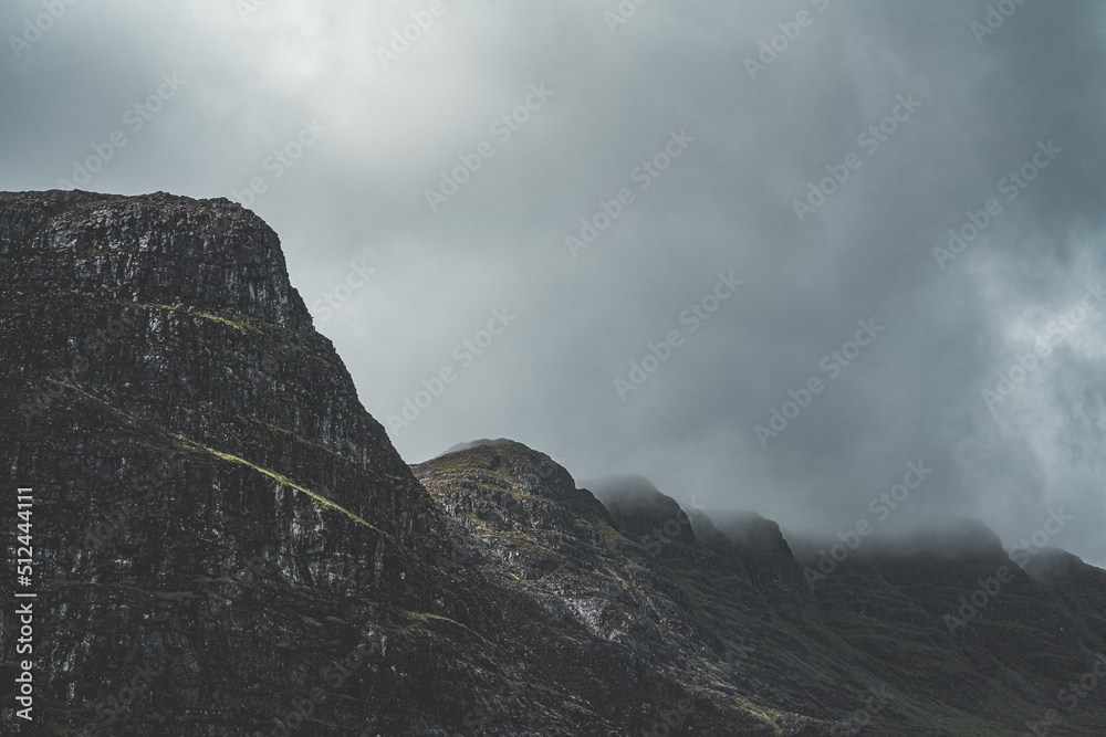 Dramatic mountain tops and clouds