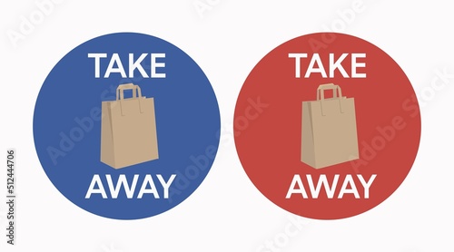 Take Away Bags Icon Set. Vector isolated flat editable illustration set