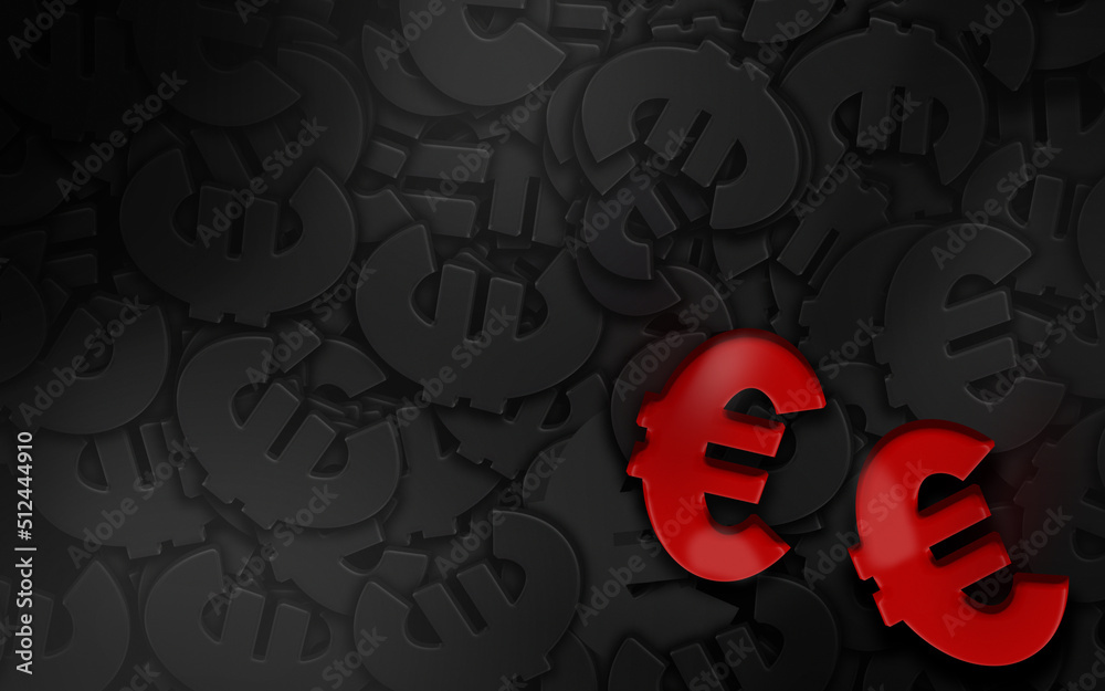 Red Euro Symbol Against Black Duplicates Red Euro Symbol Against Black Duplicates