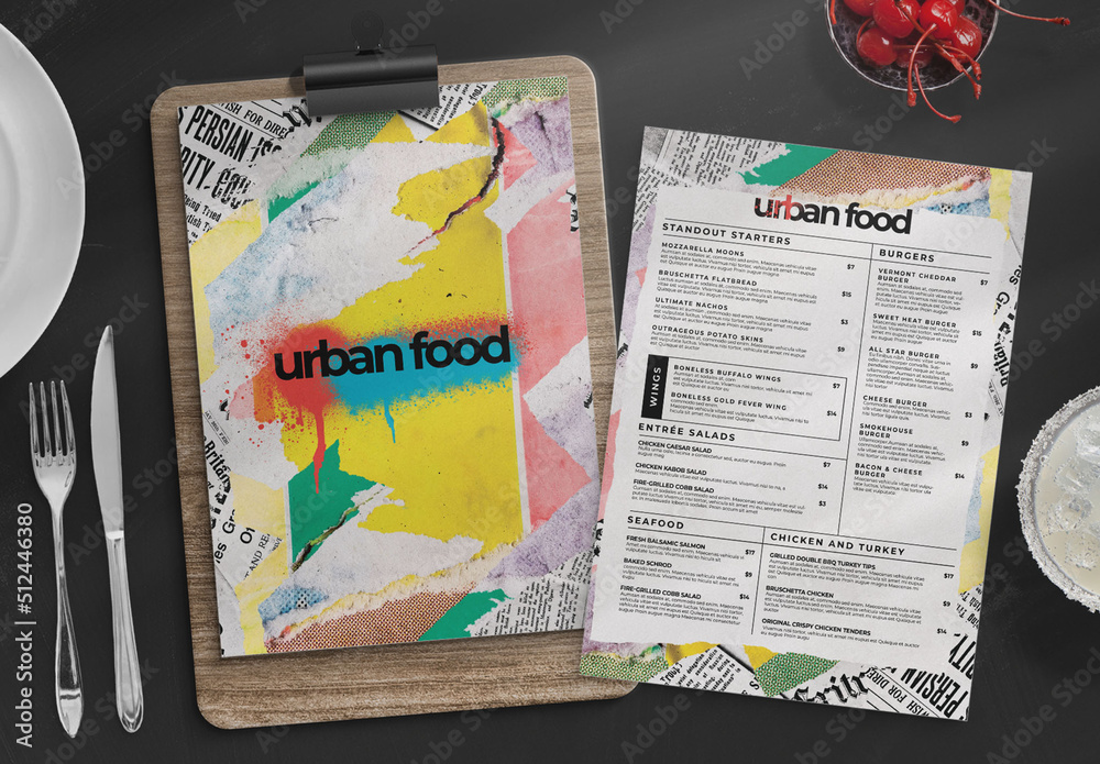 Urban Street Food Menu Layout Stock Template | Adobe Stock