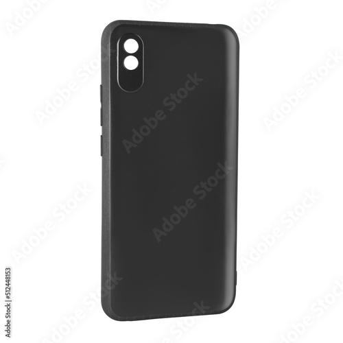 silicone phone case, black, isolated on white background
