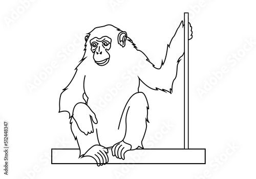 Icono negro de chimpancé en fondo blanco.