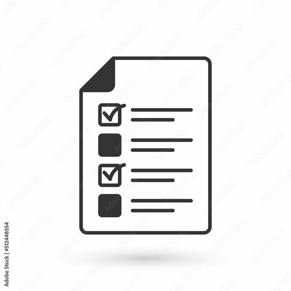 Grey Online quiz, test, survey or checklist icon isolated on white background. Exam list. E-education concept. Vector Grey Online quiz, test, survey or checklist icon isolated on white background. Exam list. E-education concept. Vector
