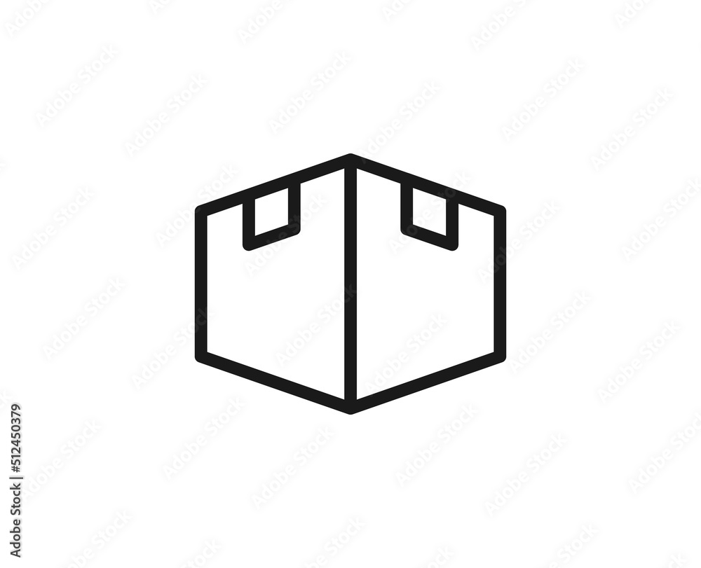 Single line icon of box on isolated white background. High quality editable stroke for mobile apps, web design, websites, online shops etc. Single line icon of box on isolated white background. High quality editable stroke for mobile apps, web design, websites, online shops etc.