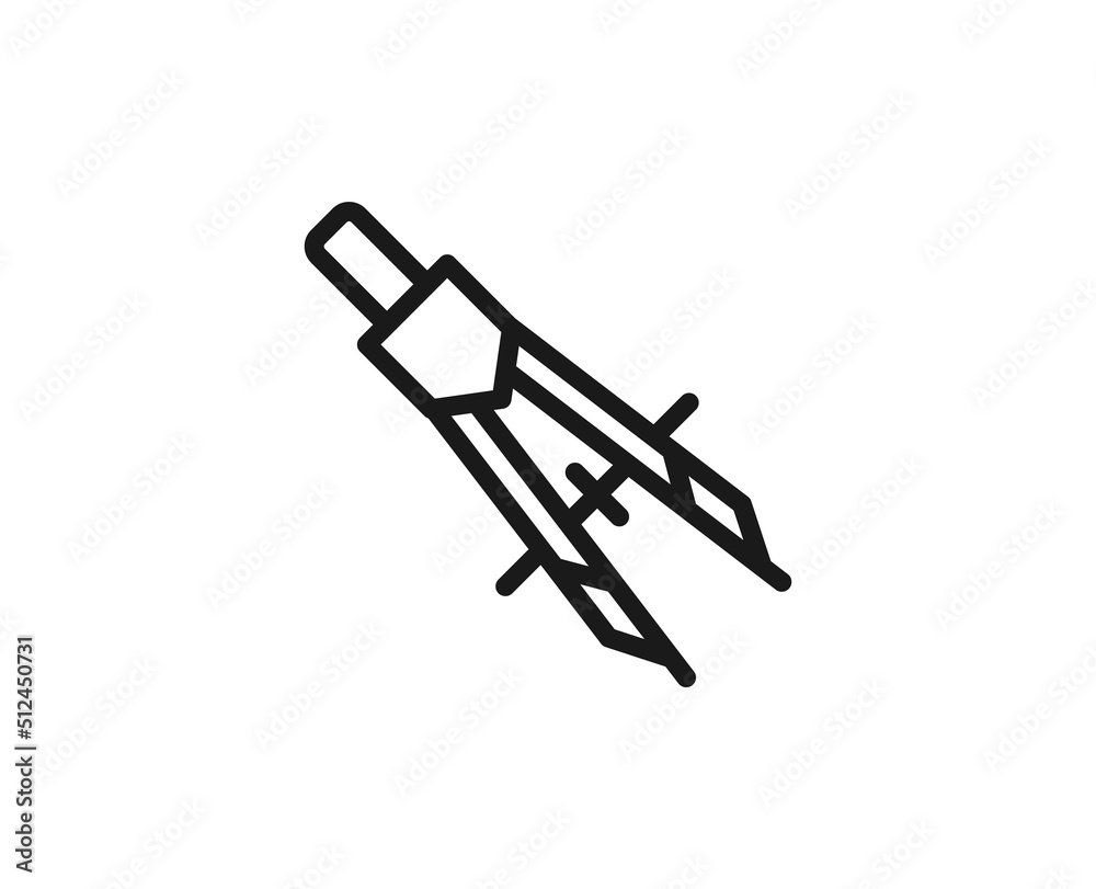 Single line icon of compass. High quality vector illustration for design, web sites, internet shops, online books etc. Editable stroke in trendy flat style isolated on white background Single line icon of compass. High quality vector illustration for design, web sites, internet shops, online books etc. Editable stroke in trendy flat style isolated on white background