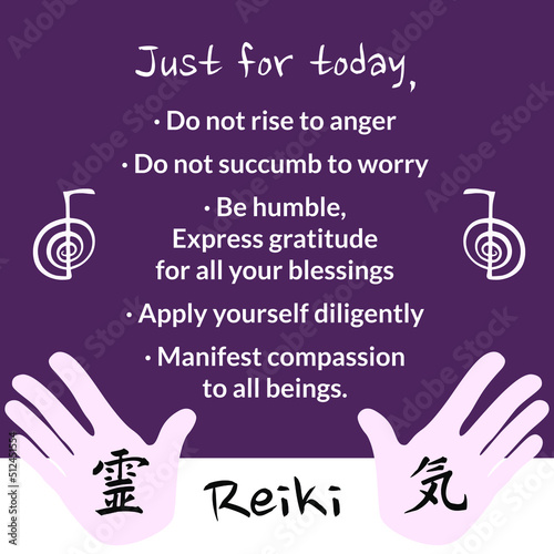 Reiki precepts, 5 keys to happiness