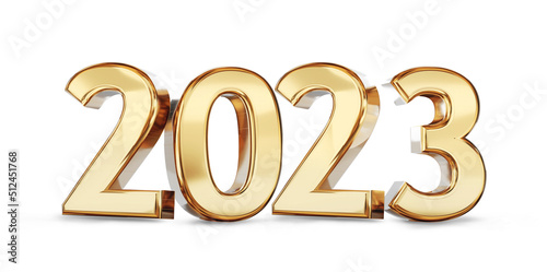 2023 golden symbol bold letters 3d-illustration