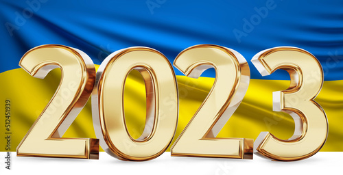 flag of Ukraine and 2023 go...