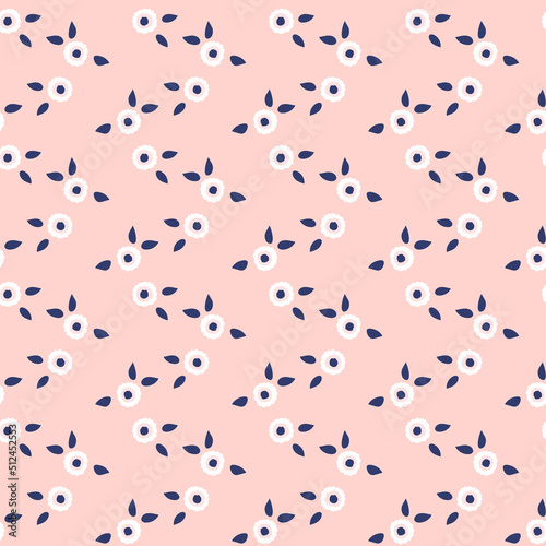 Cute floral seamless pattern. Endless girly print. Vector illustration.