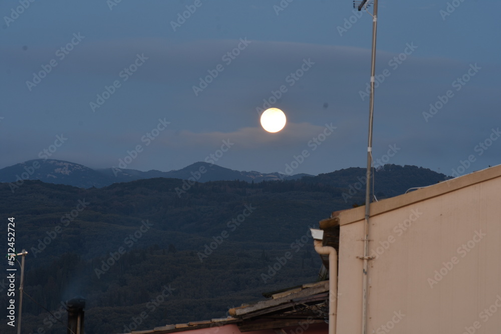 Beautiful full moon in corfu island, Greece Beautiful full moon in corfu island, Greece