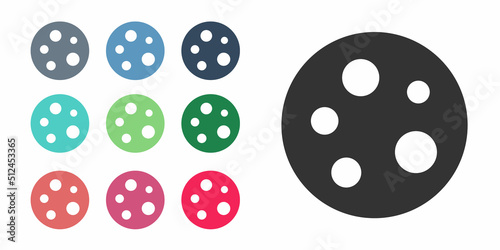 Black Moon icon isolated on white background. Set icons colorful. Vector