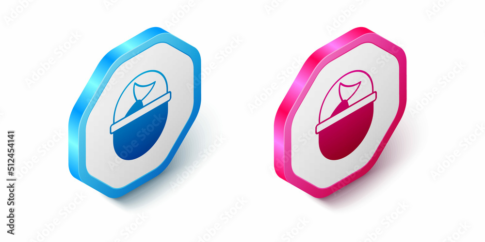 Isometric Fishing bucket with fish icon isolated on white background. Fish in a bucket. Hexagon button. Vector Isometric Fishing bucket with fish icon isolated on white background. Fish in a bucket. Hexagon button. Vector