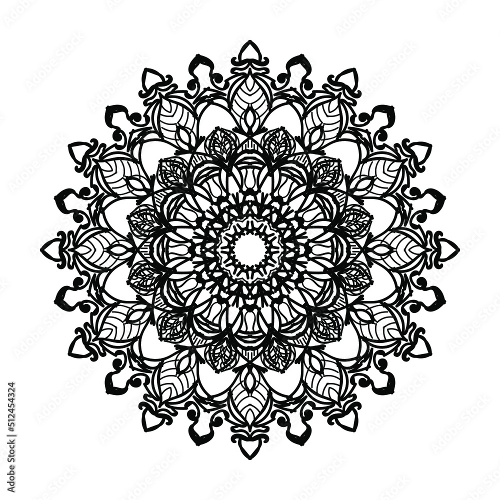 Vector round abstract circle. Mandala style.