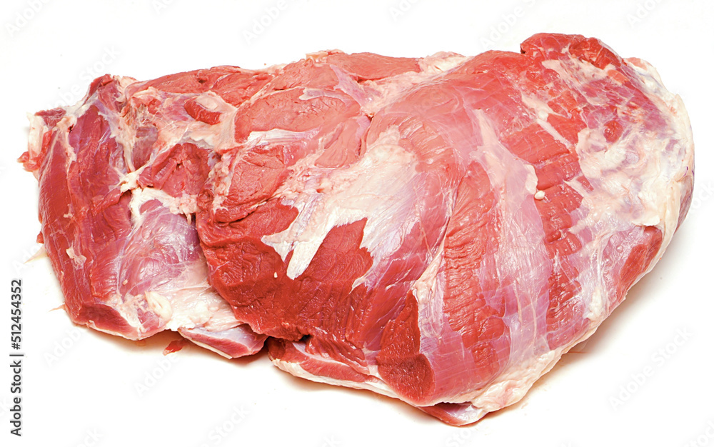 Veal Raw Meat White Isolated Close Up Steak