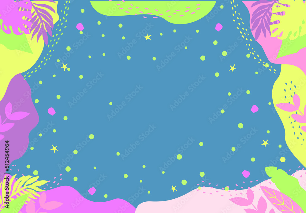  pastel background with leaves and stars