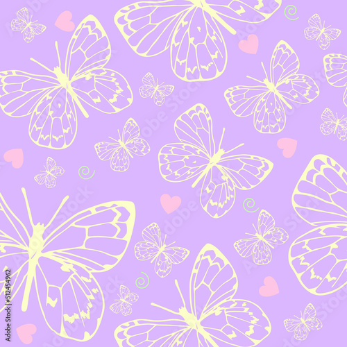 pastel pattern with butterflies