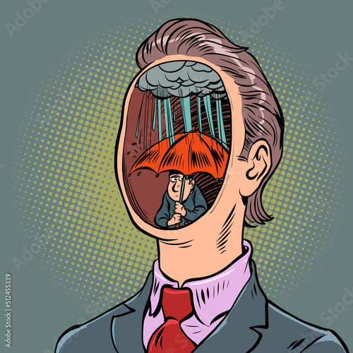 boredom nostalgia depression, bad rainy weather in the head. mind thoughts psychology, secrets of male consciousness