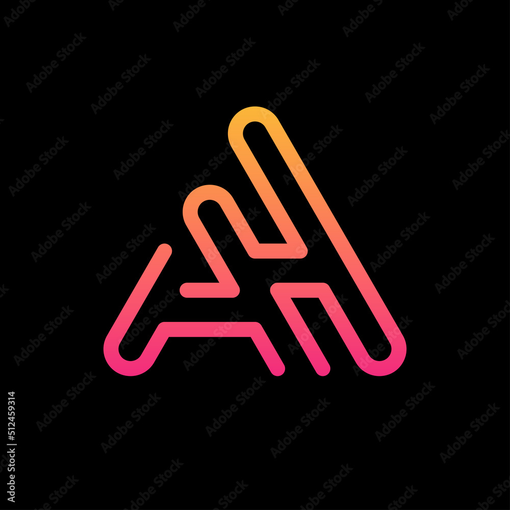 Letter AH modern creative monogram logo design Letter AH modern creative monogram logo design