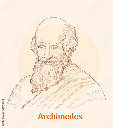 Archimedes hand drawing vector illustration 