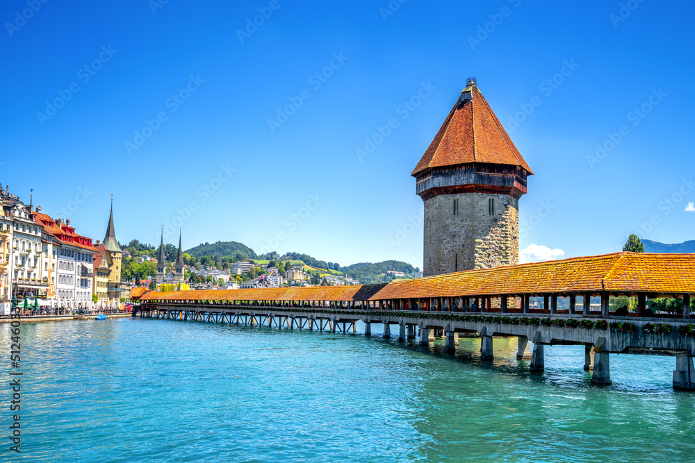 Kapellbrücke, Luzern, Vierwaldstättersee, Schweiz 