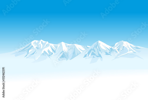 雪の山脈のイラスト