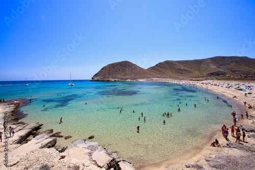 Amazing view of el Playazo de Rodalquilar, one of the most beautiful spots in Cabo de Gata natural park, Njar, Spain. photo