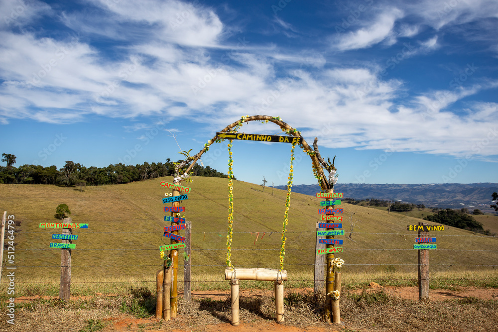 Consolação, Minas Gerais, Brasil: Mirante e portal do caminho da fé na serra de Consolação na Mantiqueira Consolação, Minas Gerais, Brasil: Mirante e portal do caminho da fé na serra de Consolação na Mantiqueira
