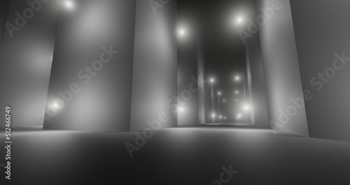 Fotografie, Obraz 3d render of street level of the black cube vector city