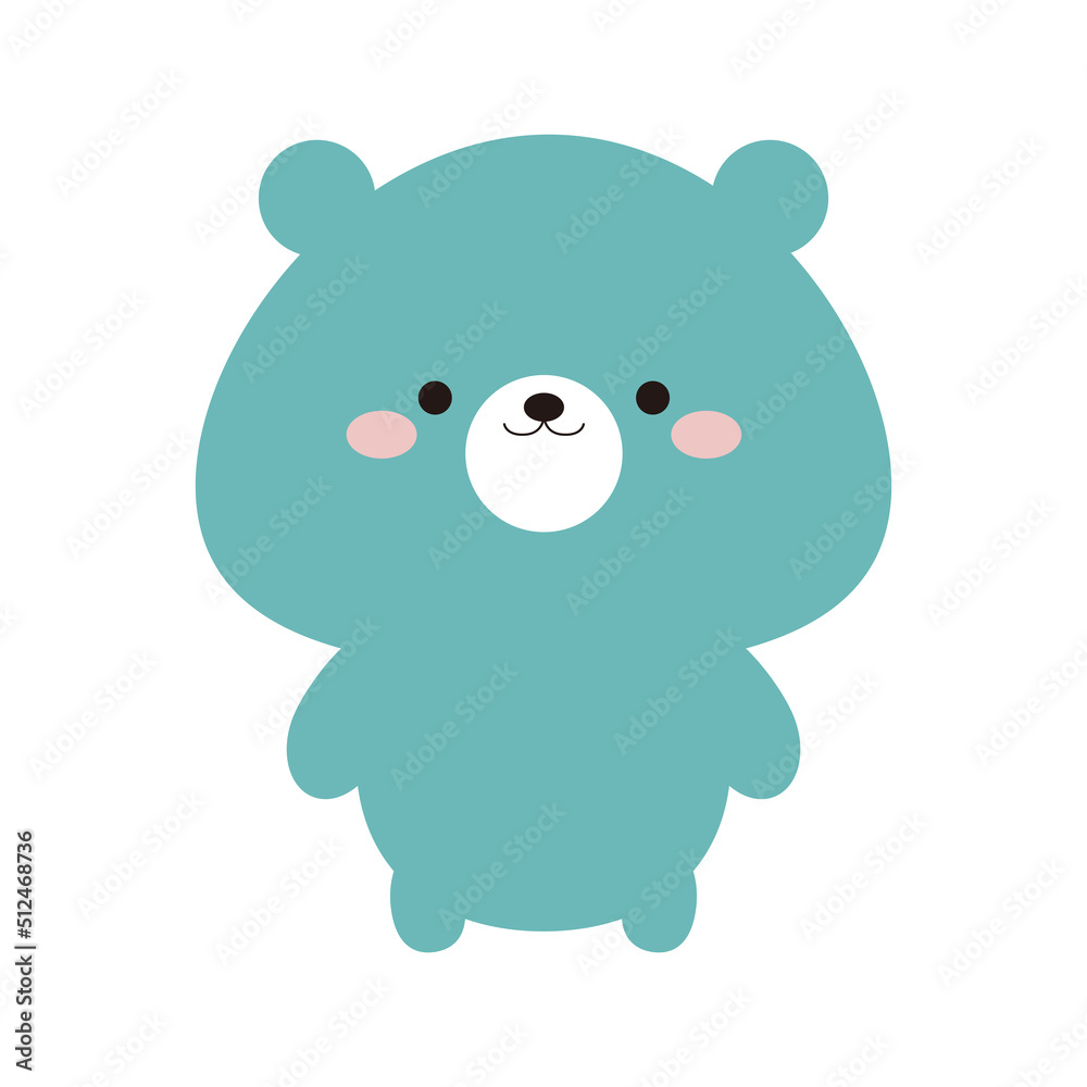 かわいいクマの二頭身全身アイコン イラスト素材 かわいいクマの二頭身全身アイコン イラスト素材