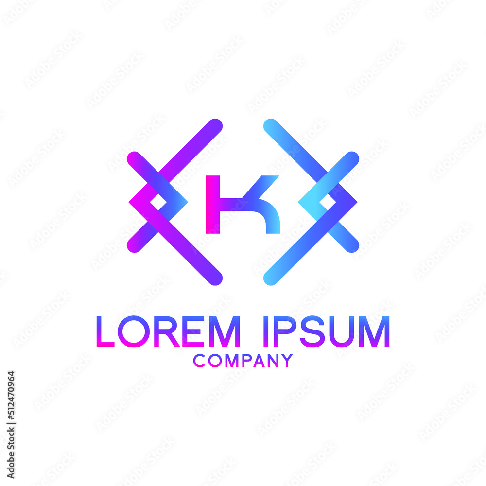 letter K with Pulse music player element. Logo template electronic music, equalizer, store, dj, nightclub, disco. Audio wave logo concept, Multimedia Technology themed, Abstract Shape vector letter K with Pulse music player element. Logo template electronic music, equalizer, store, dj, nightclub, disco. Audio wave logo concept, Multimedia Technology themed, Abstract Shape vector