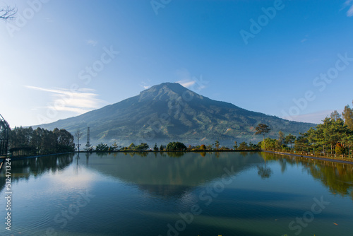 mountain and lake