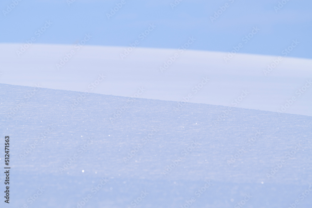 Minimal image of snow and sky in winter, Hokkaido, Japan