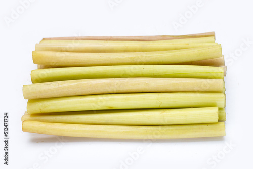 Lotus stem on white background.