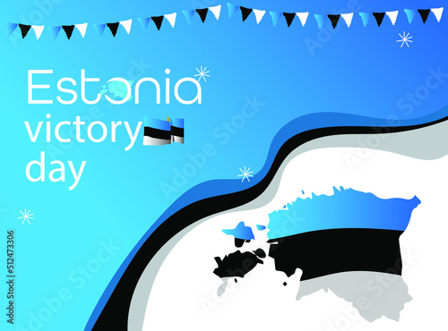 Estonia victory day. Independence Day of Estonia vector illustration. Suitable for greeting card, poster and banner.