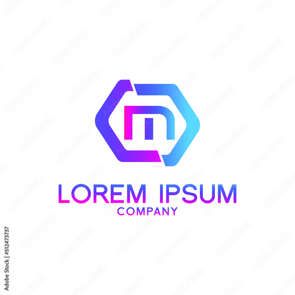 Creative Letter M logo design with point or dot symbol Creative Letter M logo design with point or dot symbol