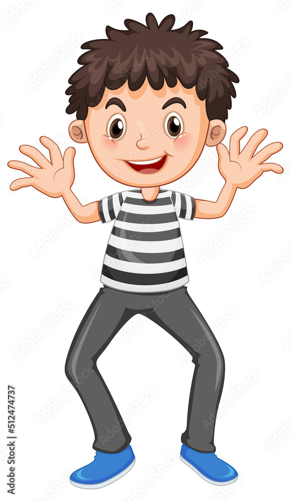 A boy in standing posture cartoon character A boy in standing posture cartoon character
